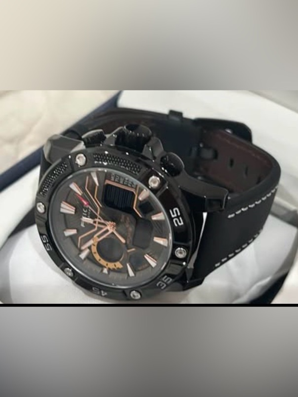 Ice Black Watch with Rose Gold Accents